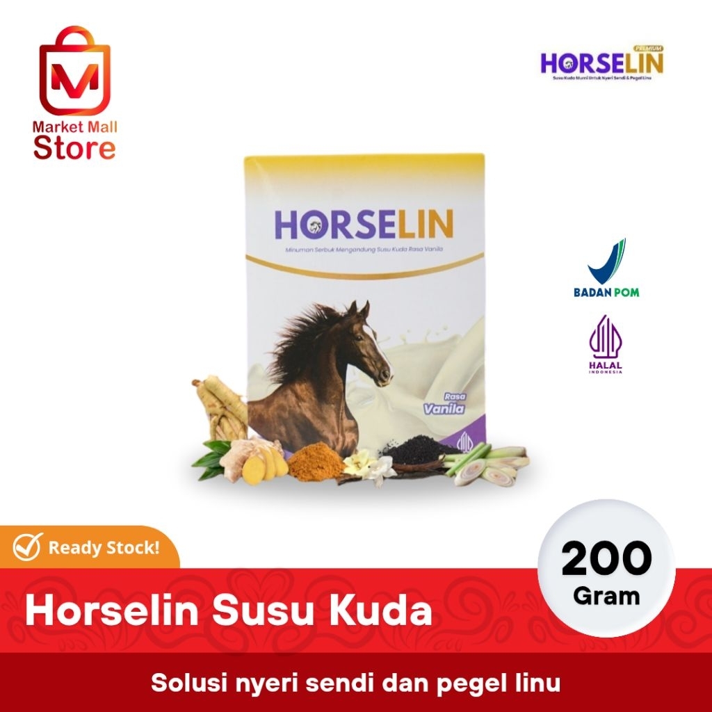 

Horseline Susu Kuda Untuk Tulang Otot dan Sendi Solusi Atasi Nyeri Rematik Asam Urat Kemasan 200gr | Susu Horselin Original Rasa Vanilla | Susu Kuda Horselin Susu Rendah Laktosa Pure Dairy Milk