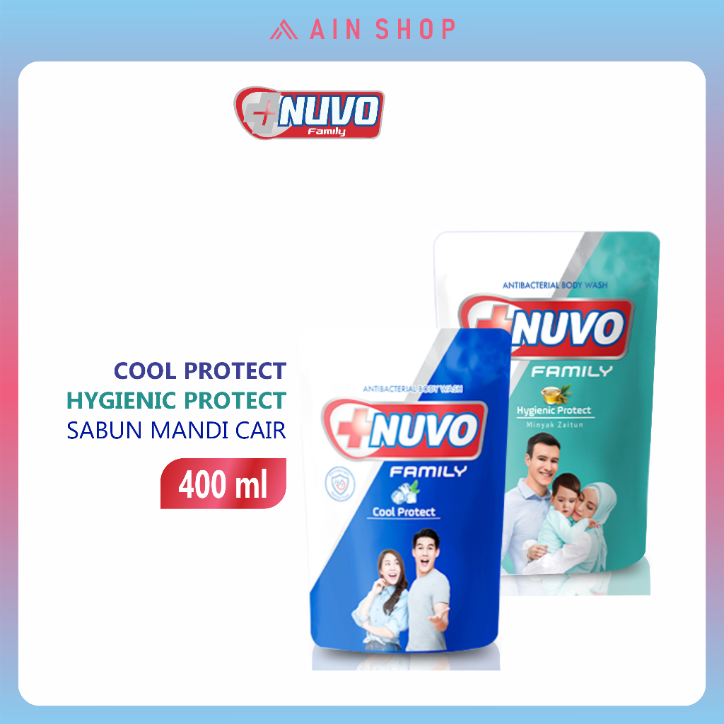 Nuvo Family Sabun Mandi Cair Biru  Cool Protect Sensasi Dingin Pouch