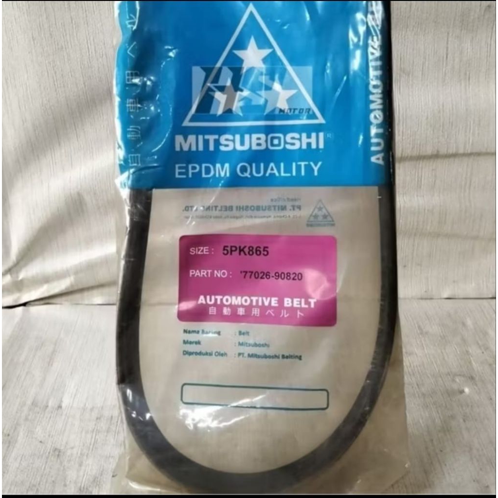 Fanbelt V-Belt Drive Belt Sabuk Tali Kipas Mitsuboshi Toyota Kijang Efi 2.0 Lancer 1.6 LGX Original