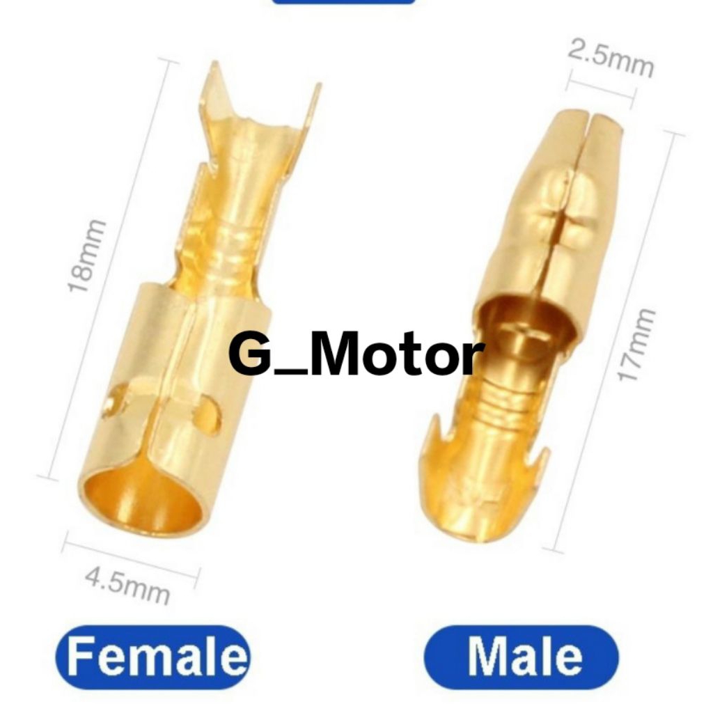 Skun Sekun Kabel Motor Bulat Male dan Female Cowok Cewek  Soket Kabel Motor
