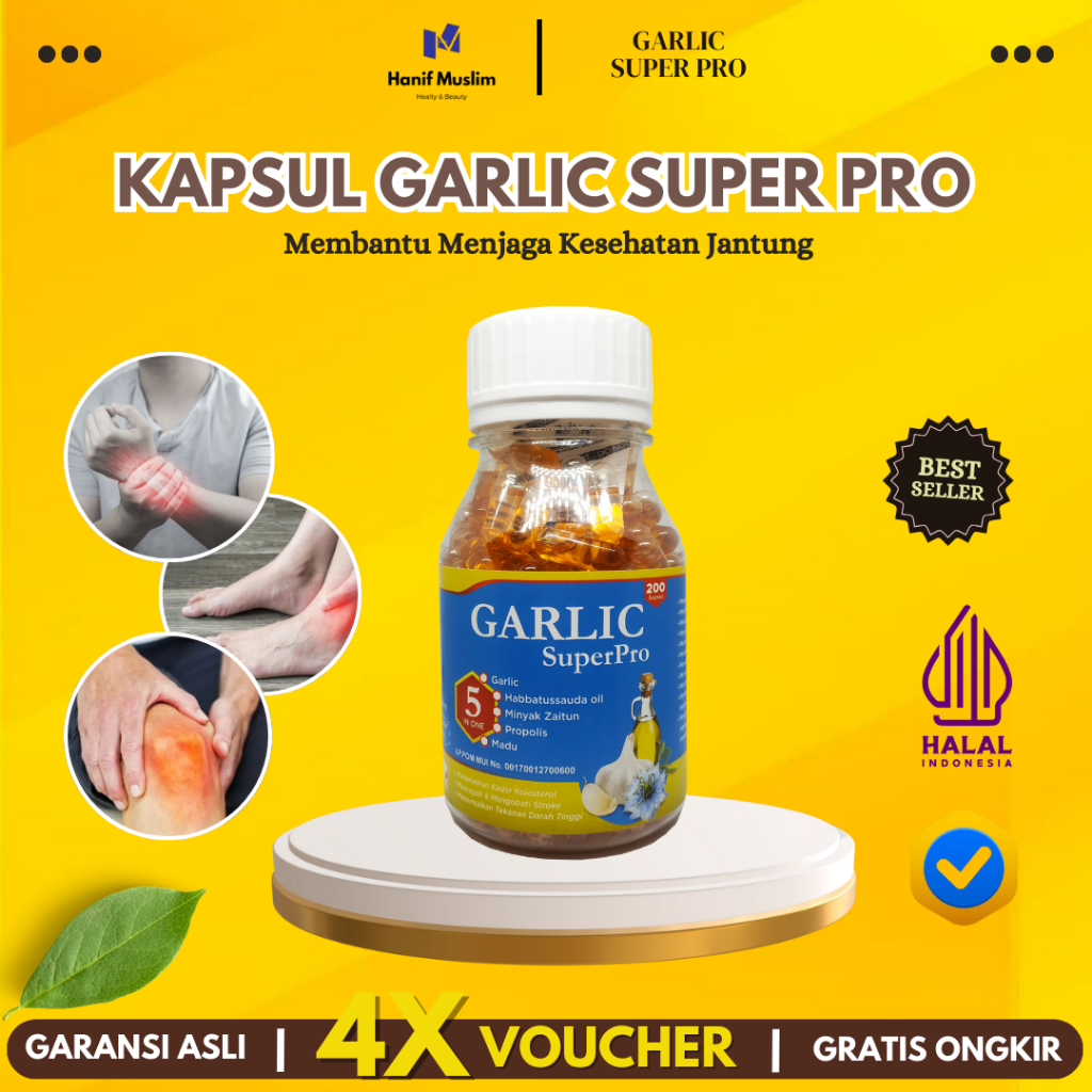 Kapsul Garlic Super Pro 5 in 1 Kapsul Minyak Habbatussauda 5 in 1 - 200 Kapsul