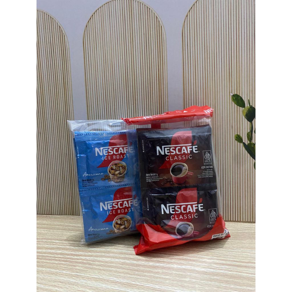 

Paket Bundling Nescafe Classic & Ice Roast Sachet 2g Isi 10 + 10 PerPack Coffee
