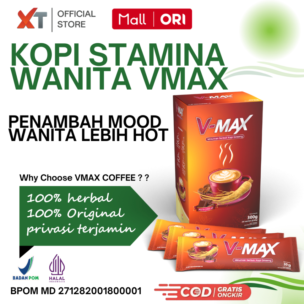 

VMAX Kopi Penambah Stamina Wanita Lebih HOT Berstamina BPOM ORIGINAL