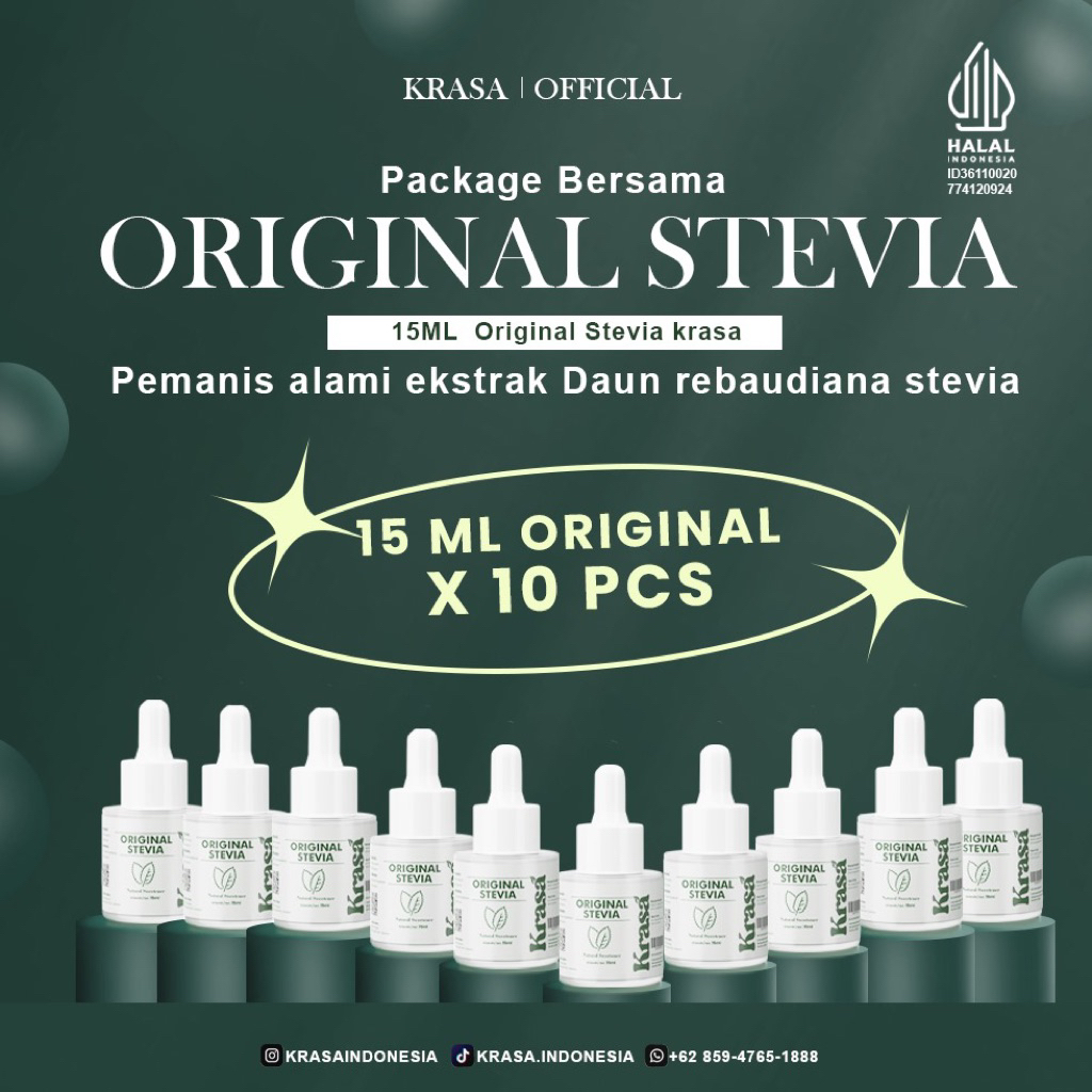 

KRASA - Paket Bersama Stevia Pemanis Cair Alami [10 Pcs]