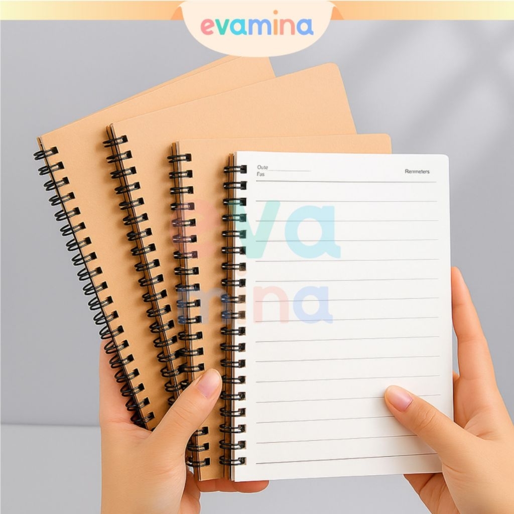 

Evamina Notebook Catatan Ukuran A5 isi garis 100 halaman / Buku tulis Buku Catatan A5