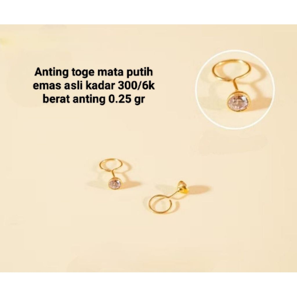 ANTING TOGE BAYI DAN DEWASA EMAS ASLI KADAR 300/6K