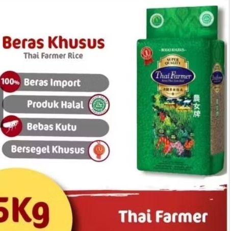 

Beras Import Thailand Khusus Super Quality Thai Farmer 5Kg _ Beras Thai Farmer 5kg