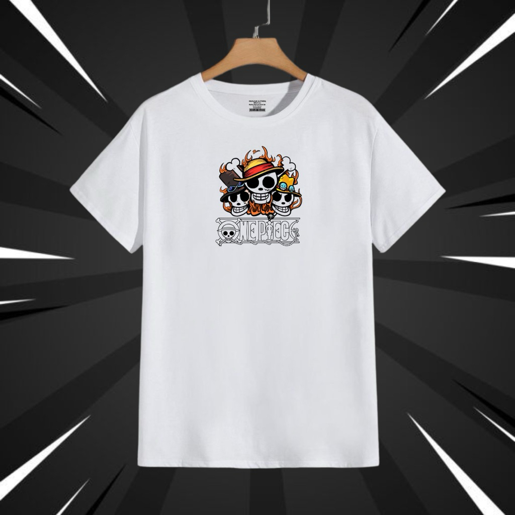 kaos putih one piece  kaos cotton combed24s one piece putih