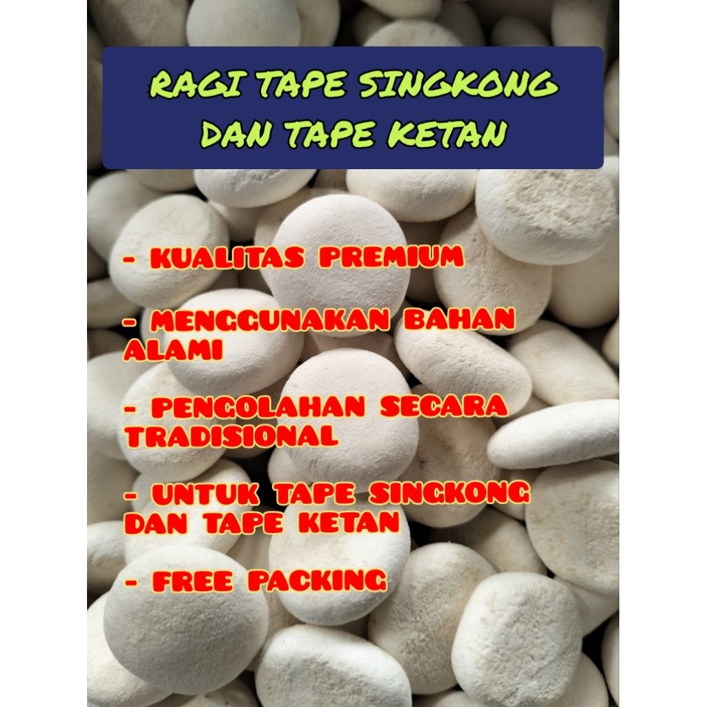 

Ragi tape 1kg, Spesial kemerdekaan Ragi tape manis, untuk tape ketan dan tape singkong