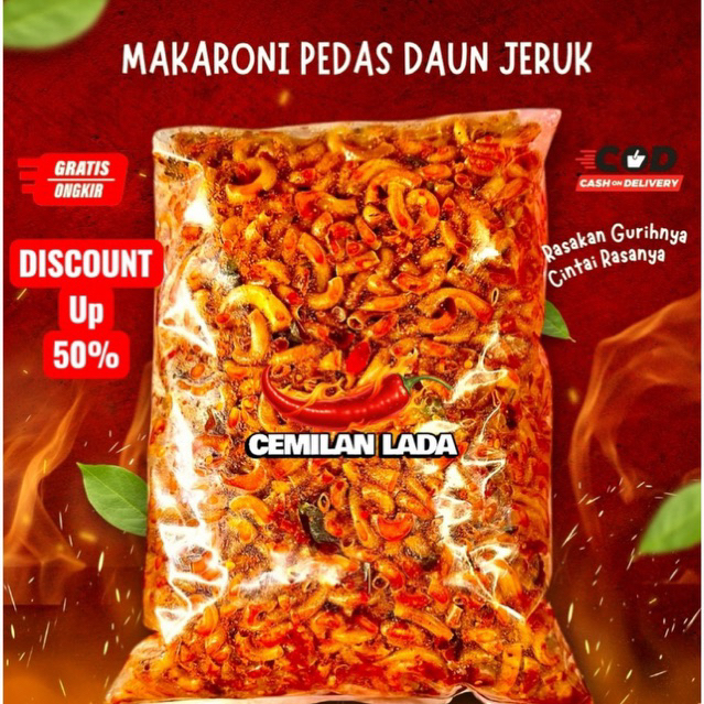 

Cemilan lada - Makaroni Cikruh Pedas Daun Jeruk 500gr