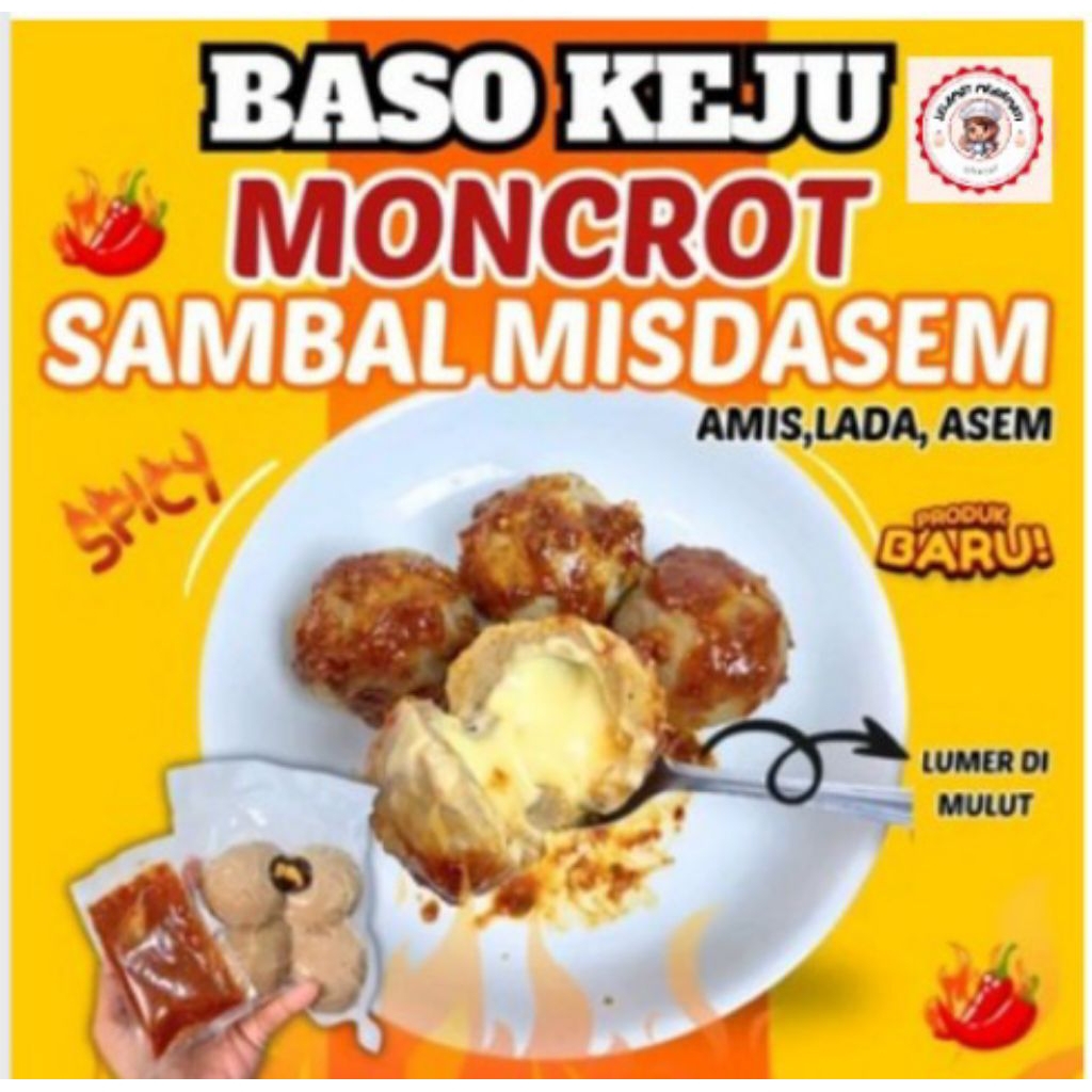 

1 BUNGKUS BASO KEJU MONCROT SAMBAL MISDASEM (AMIS LADA ASEM) ISI 4 BUTIR BASO FROZEN INSTAN PENTOL