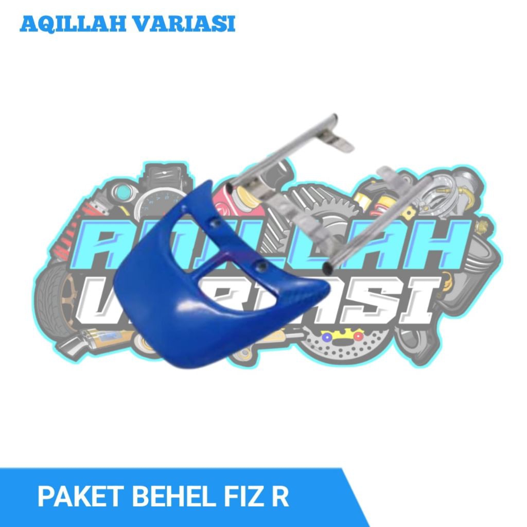 Paket Begel Fiz R  Behel Samping Fizr Dan Begel Fizr Belakang Biru Chrome Satu Set Aqillah Variasi