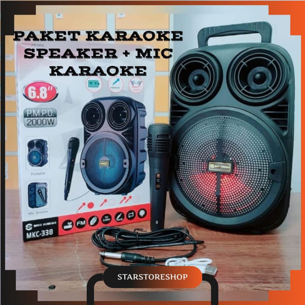 [ SSS ] Speaker Bluetooth Speker Besar Jumbo Gede Dengan Mic Karaoke Musik Wireless Salon Aktif