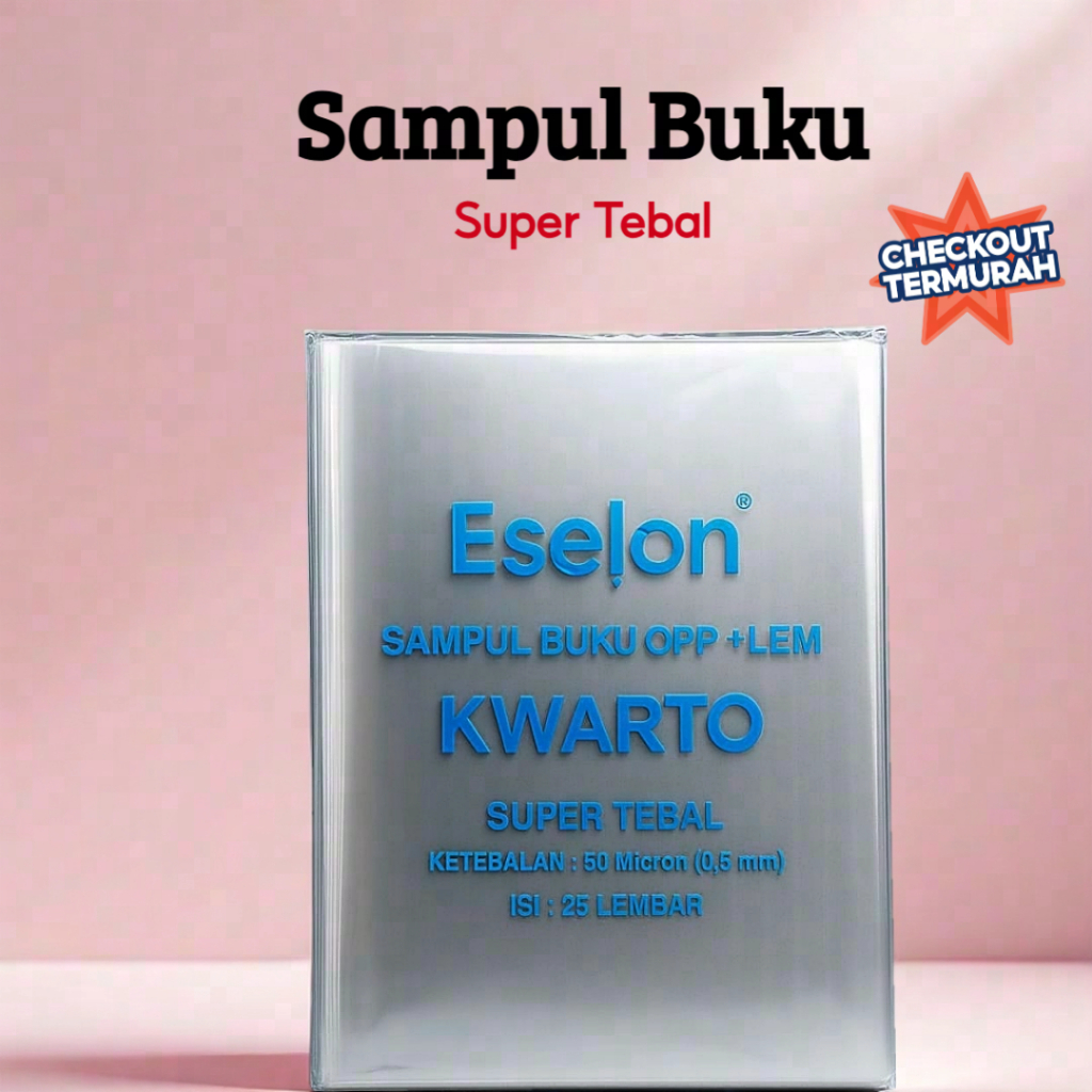 Hazn Store | Sampul Buku OPP Lem Kwarto Super Tebal Eselon 50 Micron Isi 25 Lembar