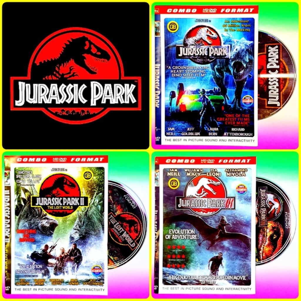 KASET DVD JURASSIC PARK LENGKAP FULL BOX
