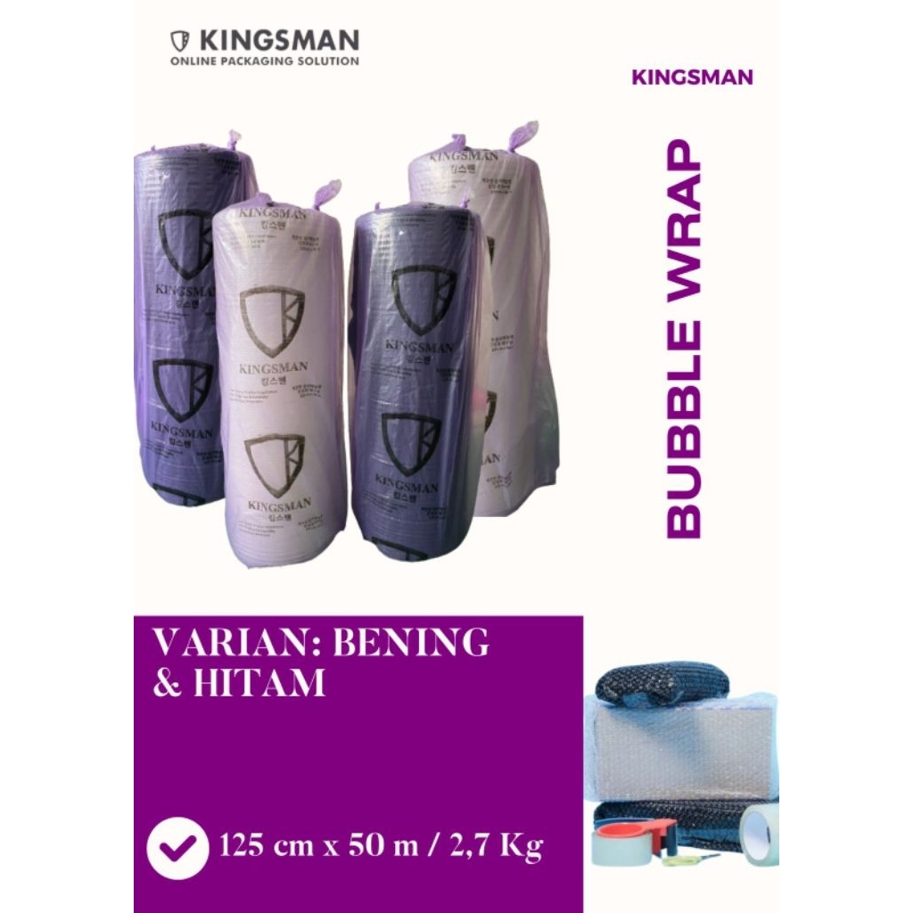 

BUBBLE WRAP "KINGSMAN 2.7kg" , TERMURAH UKURAN 125cmX50m