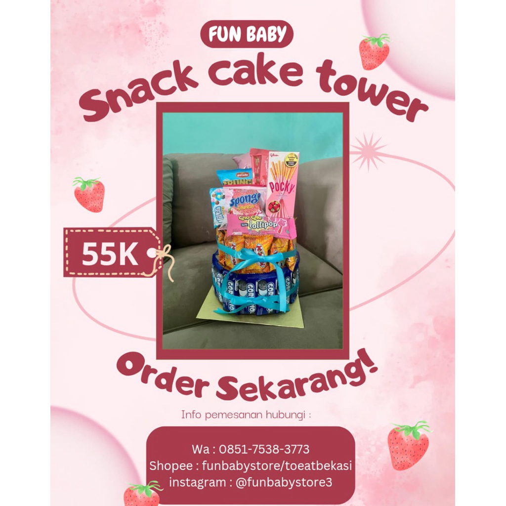 

TOWER SNACK / CAKE TOWER / HAMPERS SNACK ULANG TAHUN ANAK