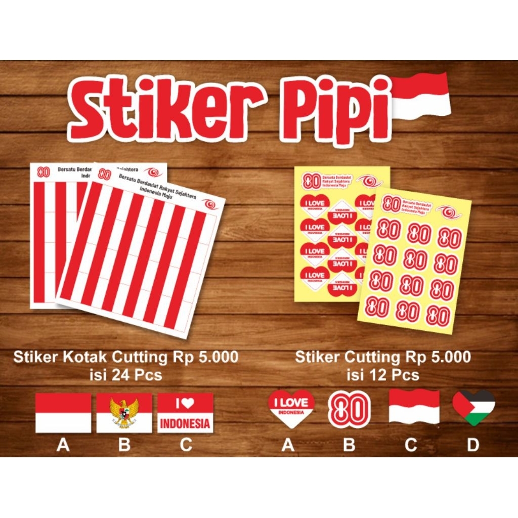 

ZMARTBANDUNG sticker Kemerdekaan / Sticker Pipi Kemerdekaan Agustus Murah