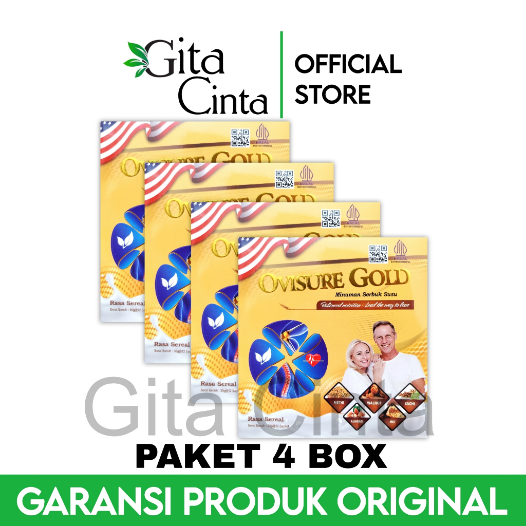 

4 Box Ovisure Gold Susu Lansia Untuk Tulang Dan Sendi Lutut Kaki Original Asli