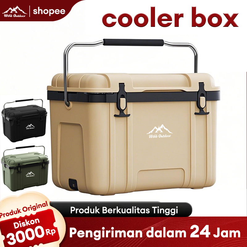 WTHB Outdoor Cooler Box 28L pendingin box es batu tahan lama Box Es Container Pendingin Kotak Beku