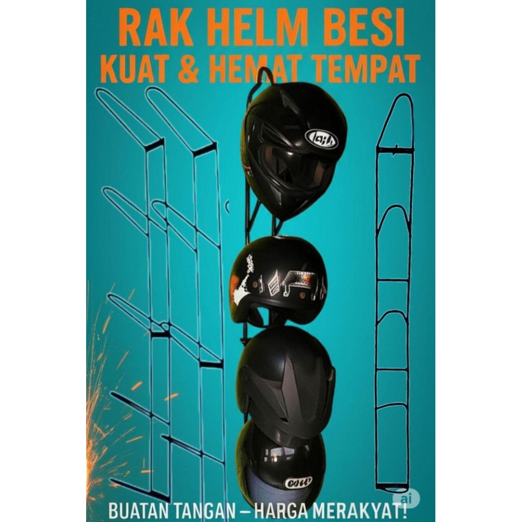 rak helm tempel dinding