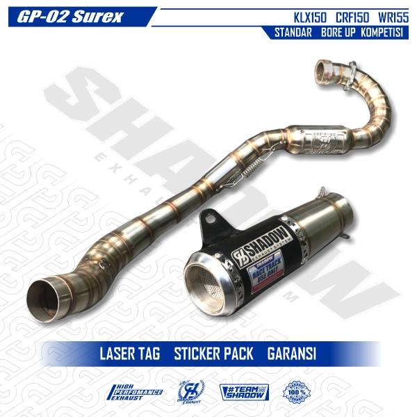 Knalpot Supermoto Herex CRF150 KLX150 WR155 type GP-2 Shadow Exhaust System