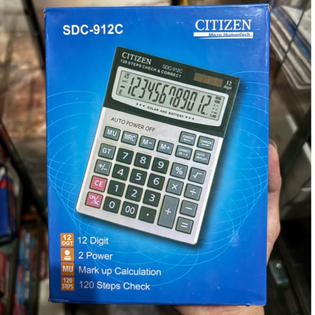 

TERMURAH‼️KALKULATOR CITIZEN SDC-912C / 12 DIGIT CHECK AND CORRECT