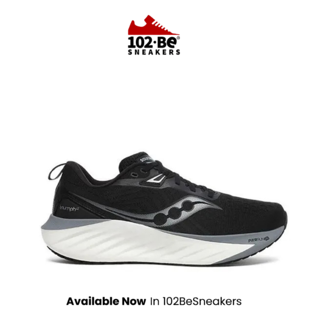 Sepatu Saucony Triumph 22 Men's Running - Black/White Original