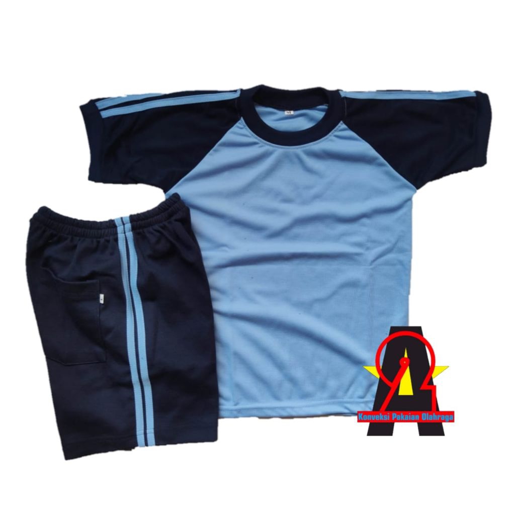 Setelan Olahraga Anak TK Lengan Pendek Celana Pendek Baju Training