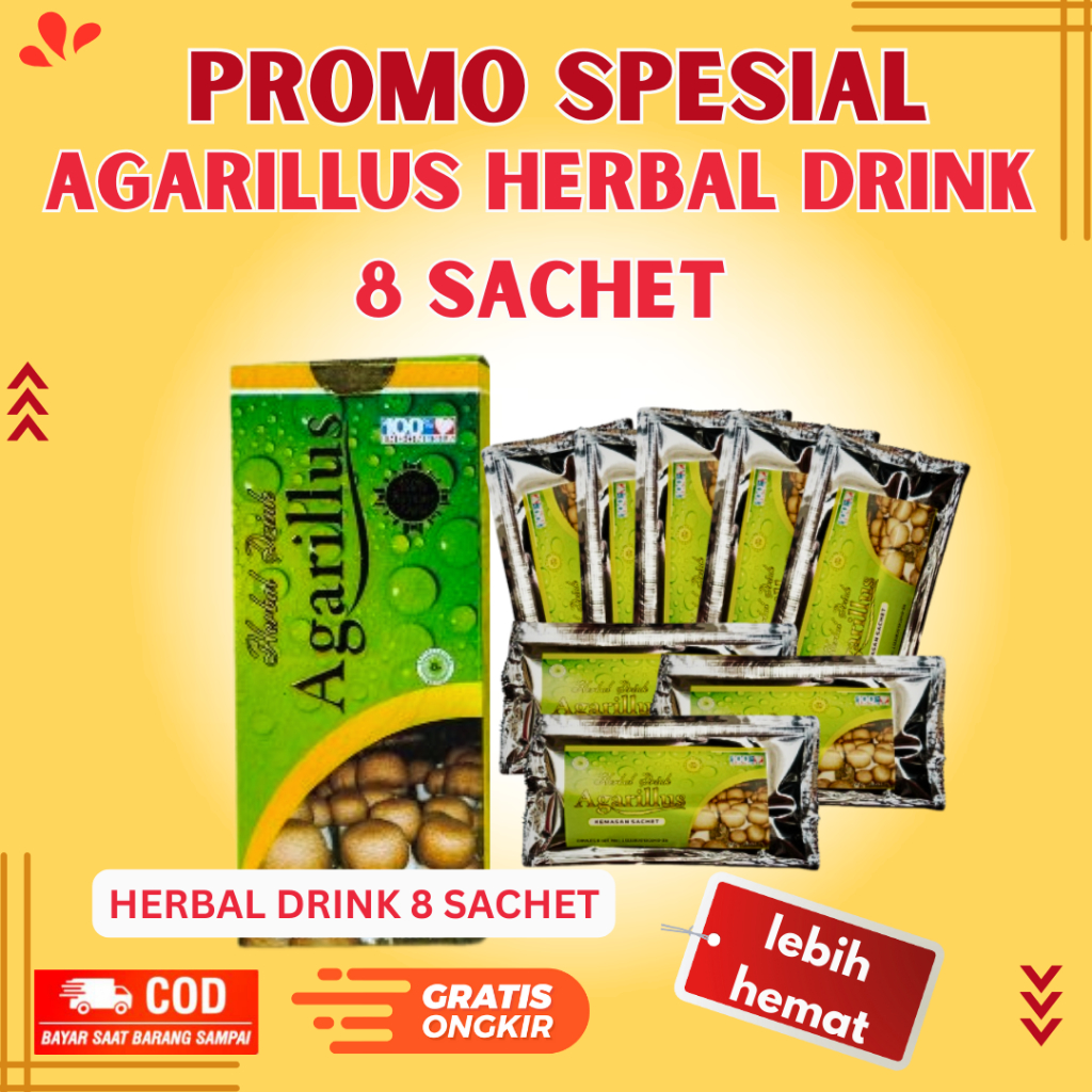 

Agarillus Herbal Drink | Hijau | 8 Sachet | 1 sachet 20 ml | 100% Original