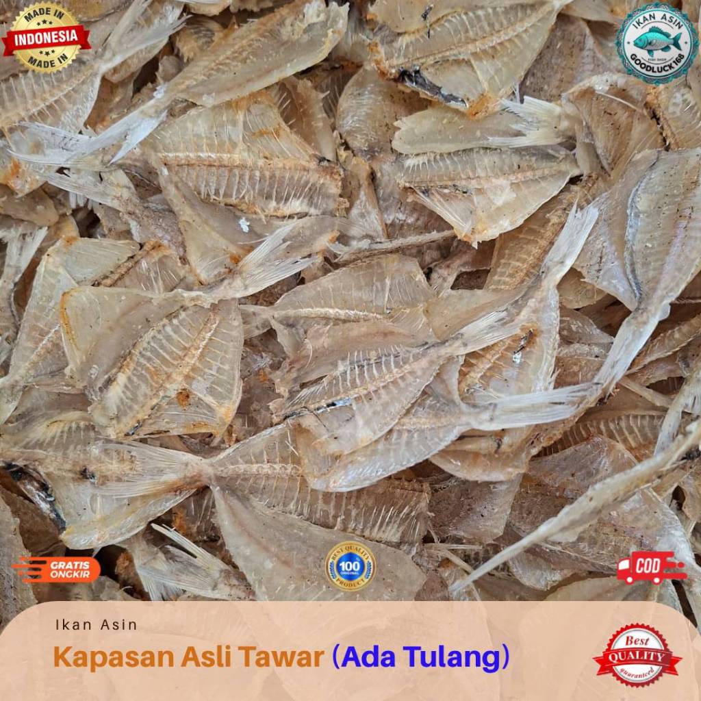 

Ikan Asin Kapasan Tulang Tawar Tipis Kerupuk Kualitas Premium