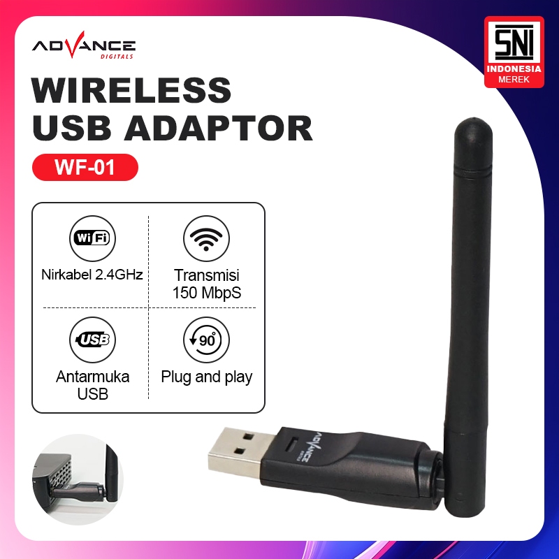 Advance Wifi Dongle WF-01 Penambah WIFI Set Top BOX Komputer Televisi USB Dongle Wifi Advance WF-01