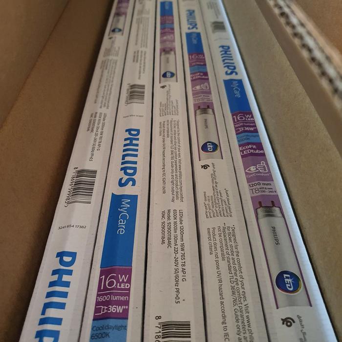 Led Tube T8 Ecofit Philips 16 Watt Putih Dan Kap/Lampu TL LED T8 16 Watt Philips Ecofit My Care 16W 