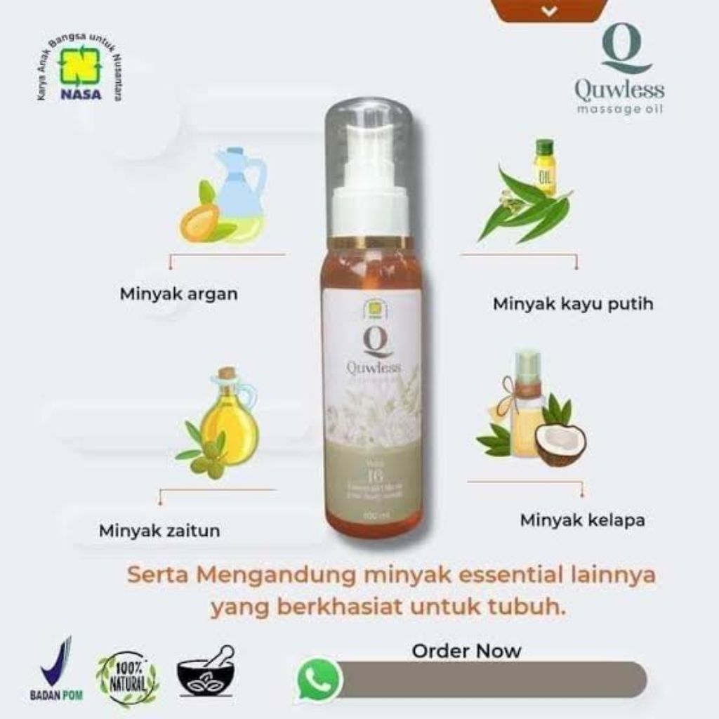 Quwless Massage Oil 100ml-QULMIGO NASA