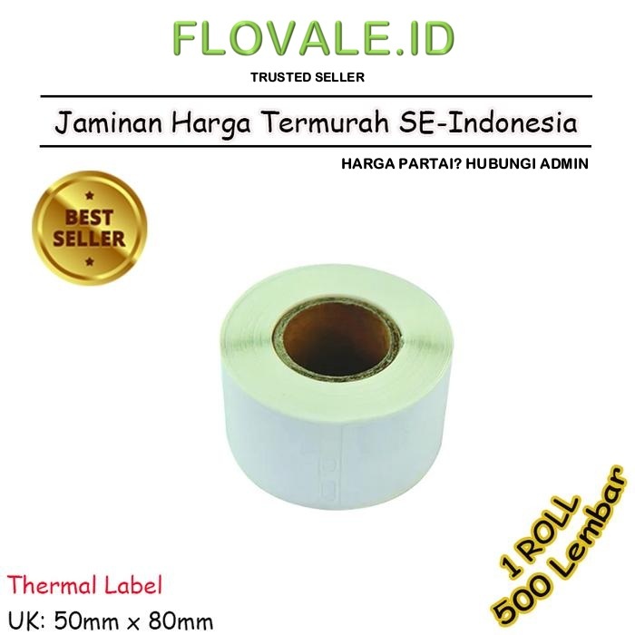 

LABEL THERMAL [50 x 80] KERTAS STICKER BARCODE 50x80 mm (500 Pcs)