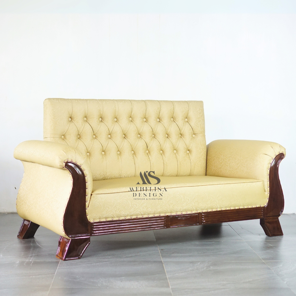 Sofa Santai Ruang Tamu Mewah Klasik Kayu Jati