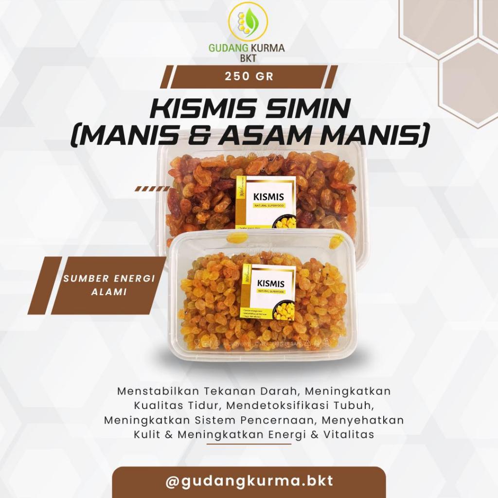 

Kismis Simin Premium 250gr || Spesifik Madu dan Kurma ||