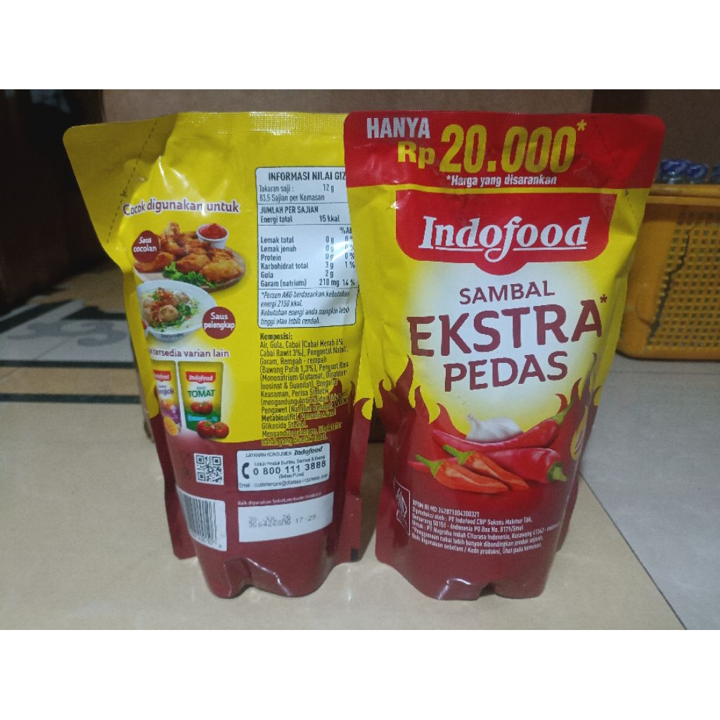 

Saos sambal EXTRA PEDAS Indofood 1kg