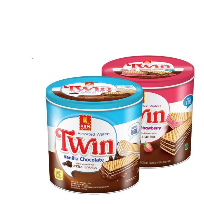 

UBM Wafer Twin Kaleng - Special Edition - wafer cube kaleng - wafer coklat vanila - wafer coklat strawberry - jajan toples lebaran