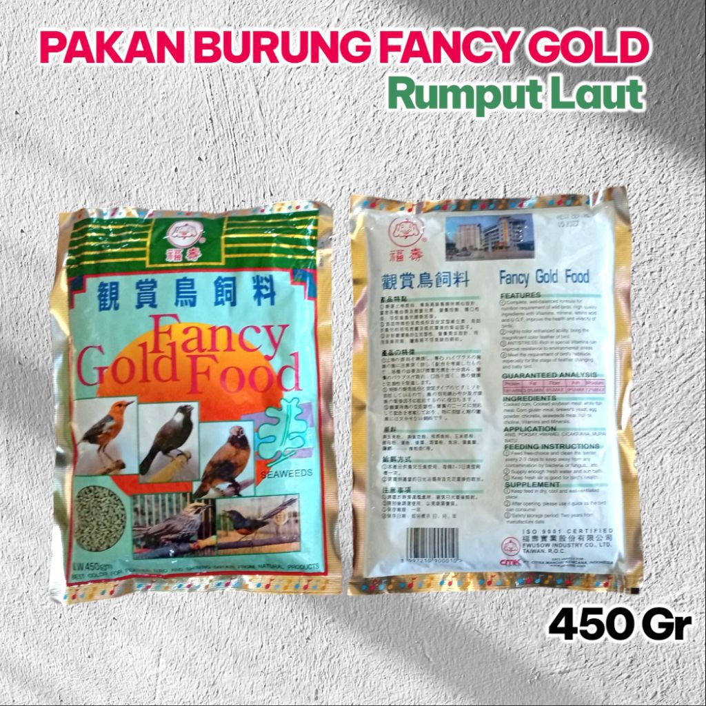 VOER/PUR FANCY RUMPUT LAUT 450 GR & 250 GR FANCY GOLD FOOD PAKAN BURUNG