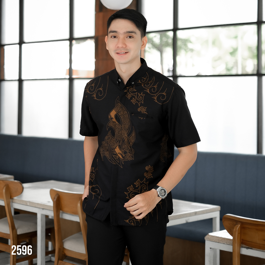 DGM Fashion Kemeja Batik Pria lapis furing Lengan Pendek Premium Batik Puring 051