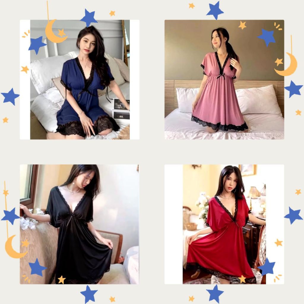 Busana Wanita Daster Serafin Bahan Satin Tricot Premium