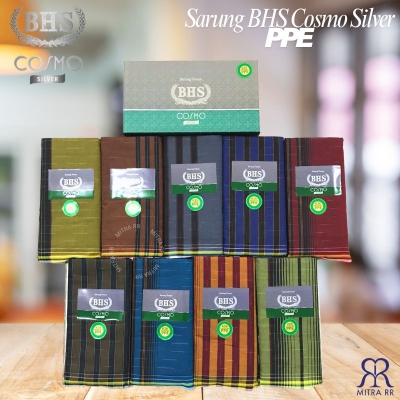 Sarung BHS Cosmo Silver PPE | Sarung BHS Original Sarung Tenun Dewasa Motif Salur Gerimis
