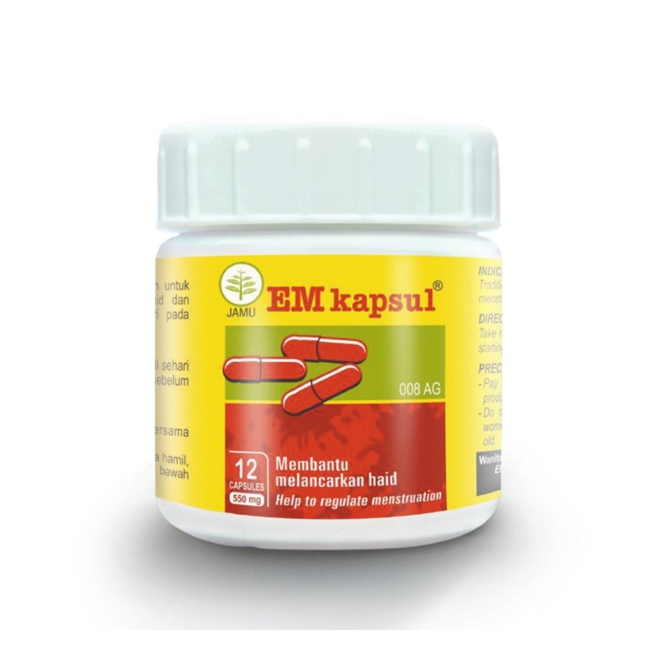 Borobudur Herbal Jakarta - Em 12 Kapsul Botol - Melancarkan Haid - Original