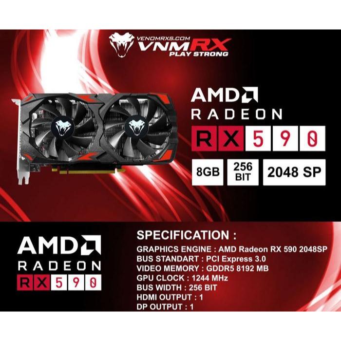 VENOMRX RADEON RX 590 RX590 8GB GDDR5 256BIT DUAL FAN