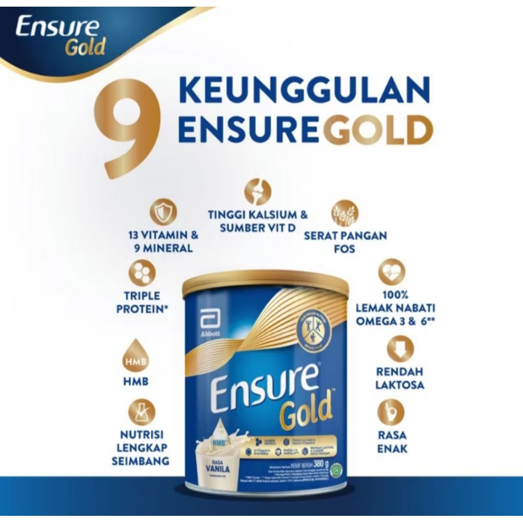 

Ensure gold HMB vanila dan coklat 380 Gram