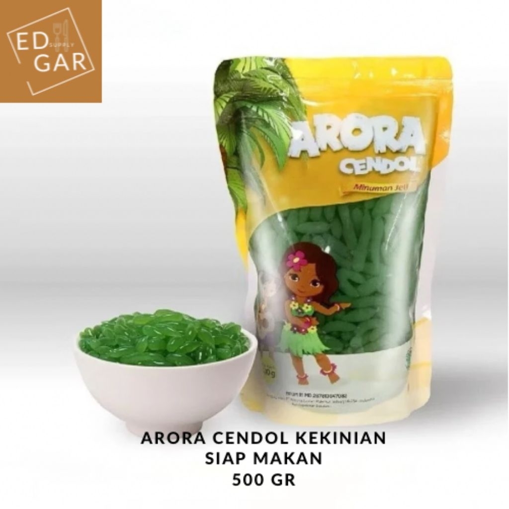 

jelly CENDOL ARORA siap saji ala Y*SHIN*YA / ES CENDOL DAWET kecebong hijau 500 gr topping minuman kekinian