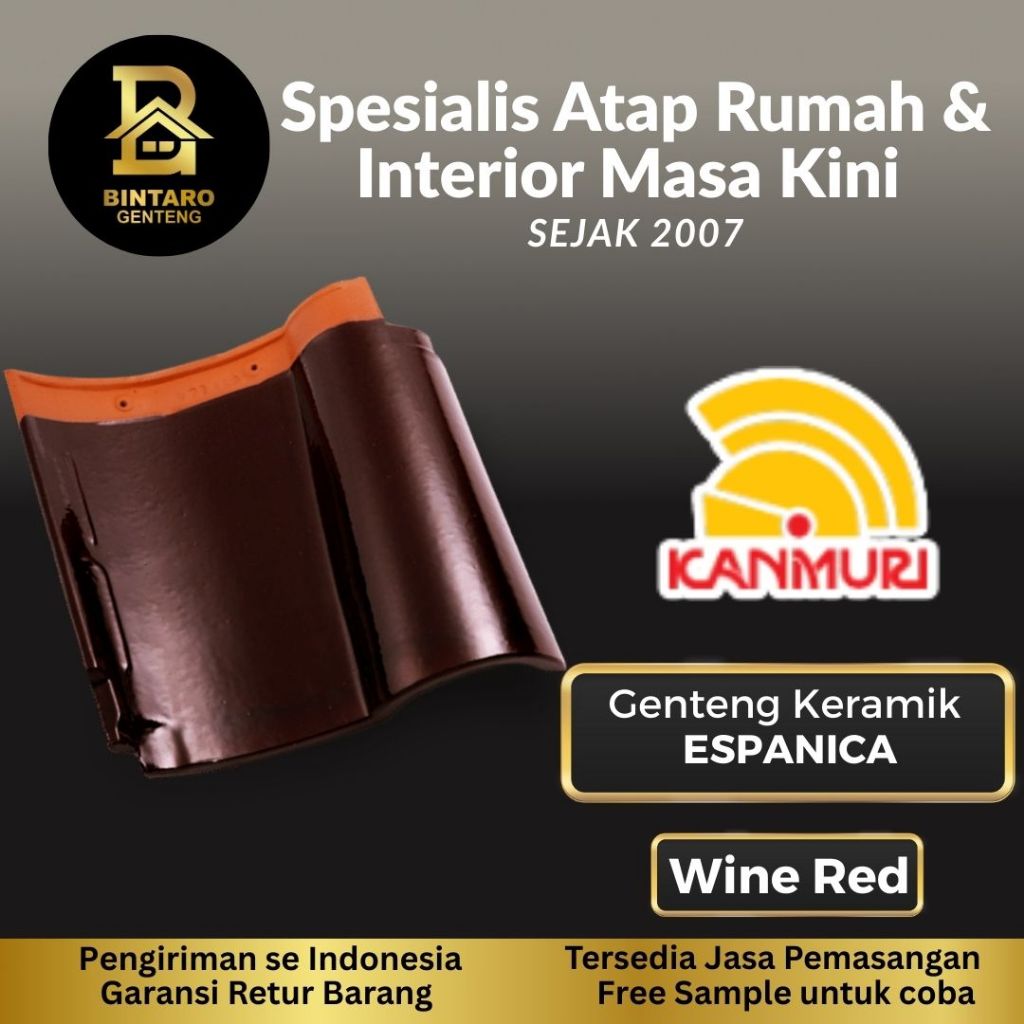 [PALING LARIS TERMURAH] Genteng Keramik Kanmuri Espanica Wine Red