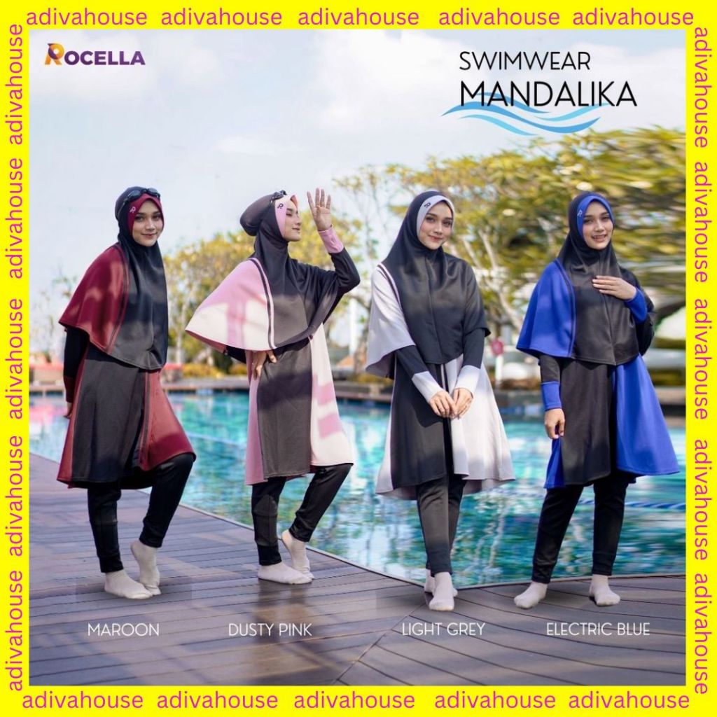 [GRATIS KACAMATA RENANG] ROCELLA SWIMWEAR MANDALIKA - SWIMWEAR MUSLIMAH - BAJU RENANG MUSLIMAH - SWI
