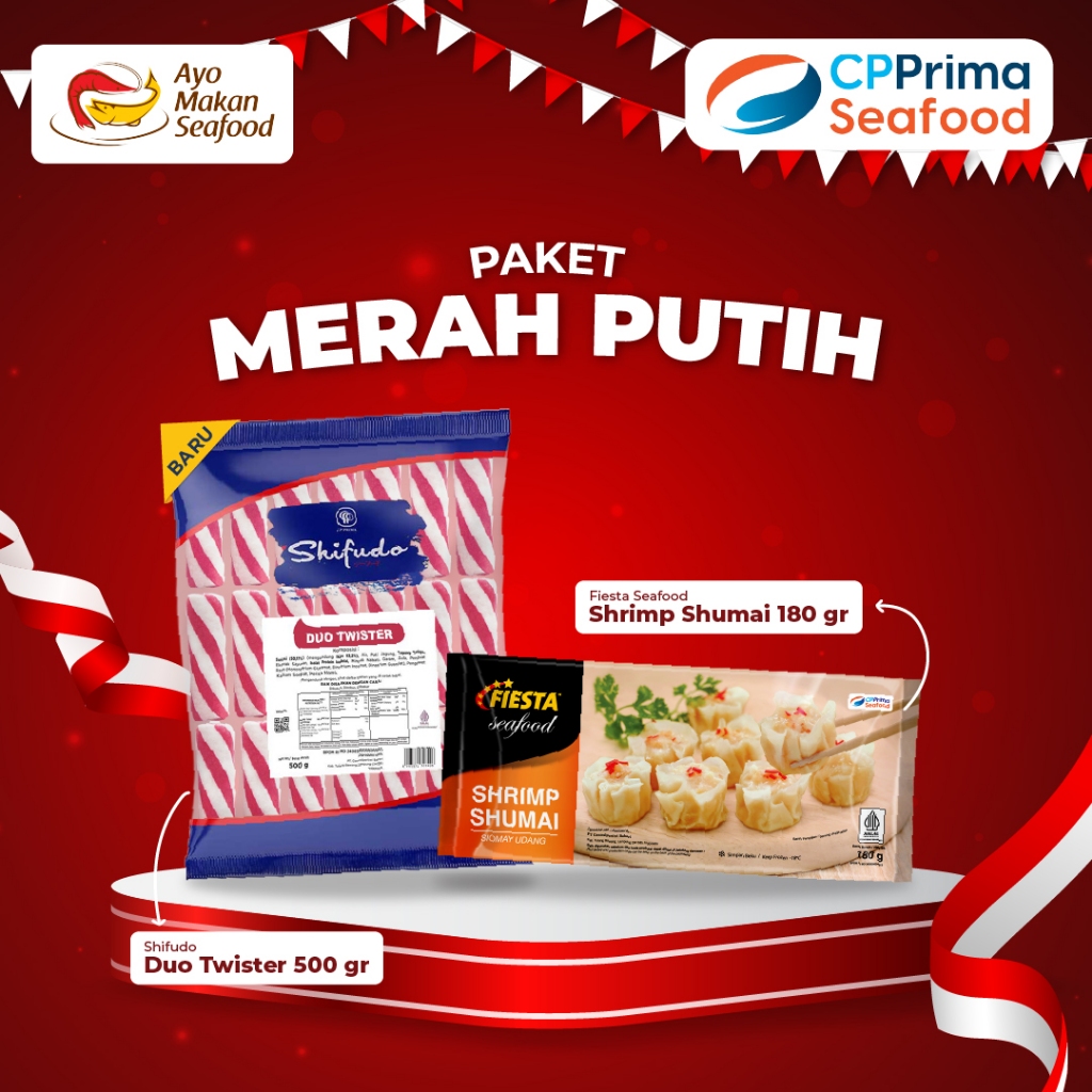 

Promo Paket Merah Putih: Shifudo Duo Twister 500g & Fiesta Shrimp Siomay 180g / Promo Frozen Food / Promo Merdeka